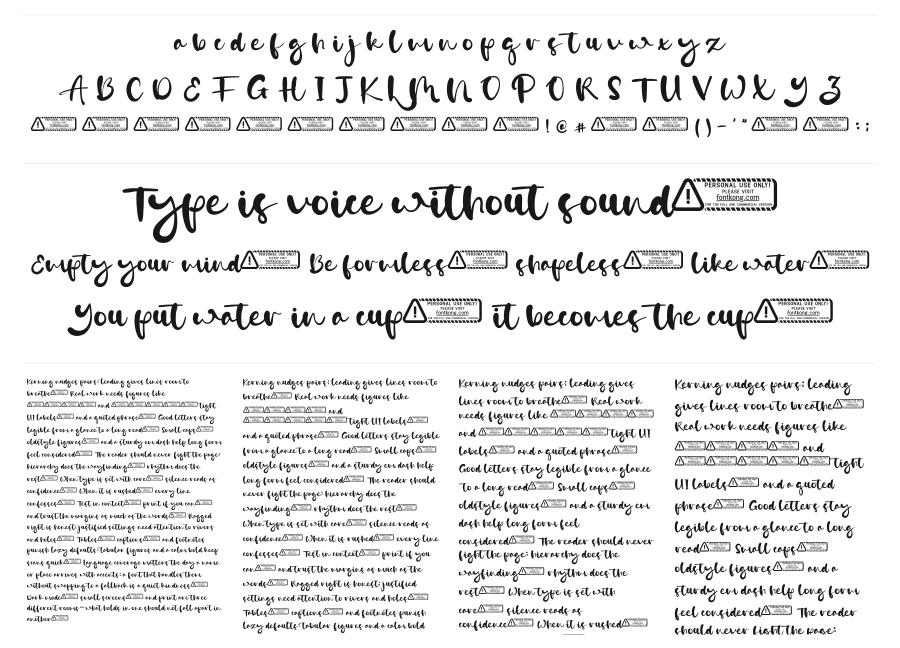Mary Boyd specimen sheet