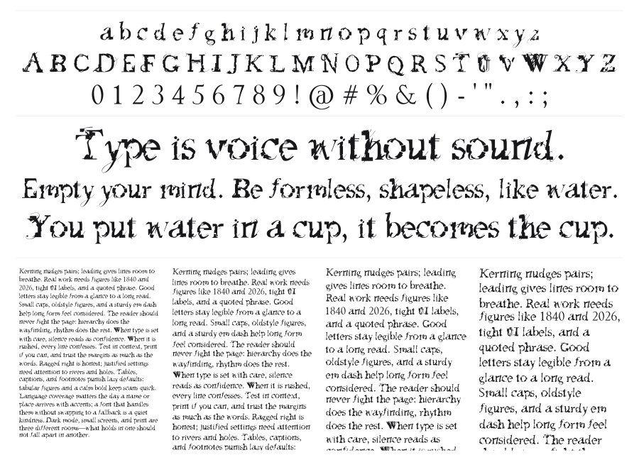 Feed my Frankenstein specimen sheet