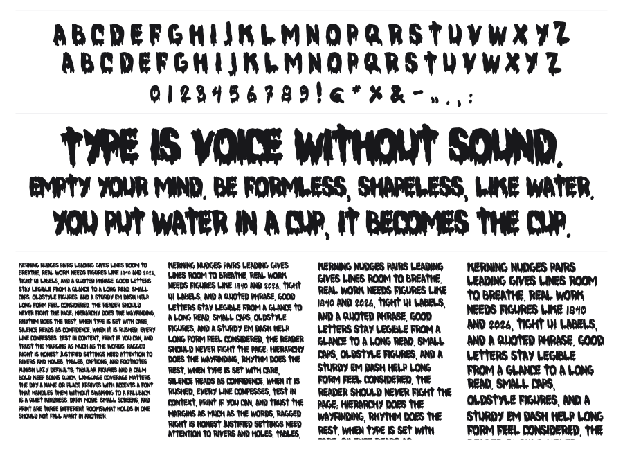 Deep Crabz specimen sheet