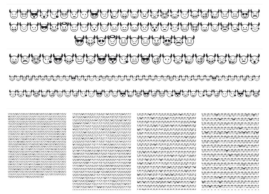 Devil Emoji specimen sheet