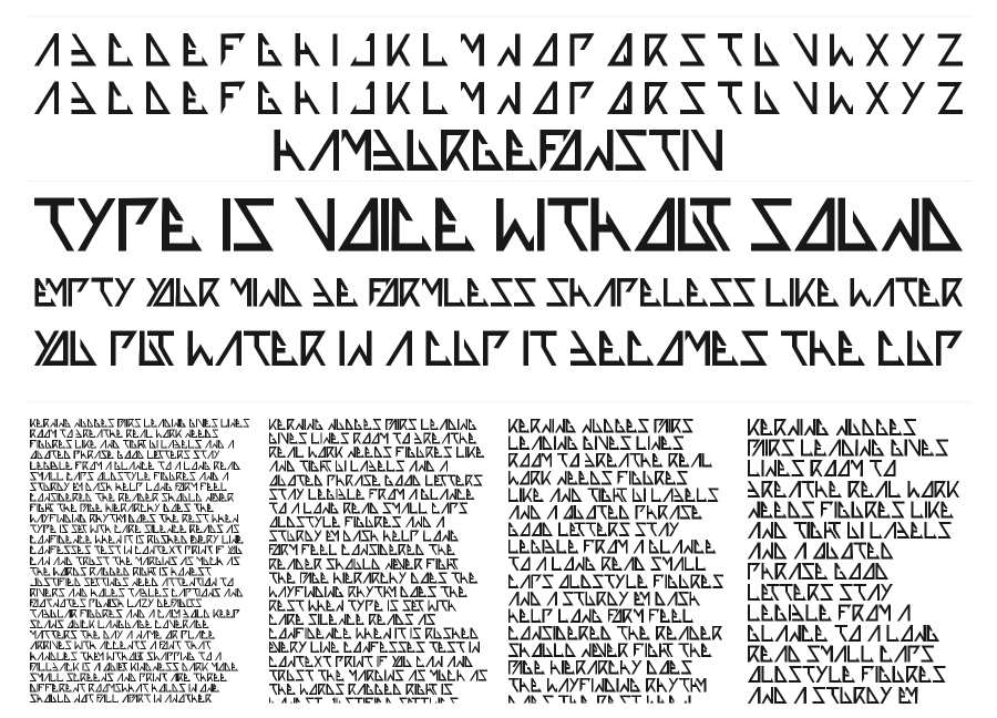 The Training Artist specimen sheet