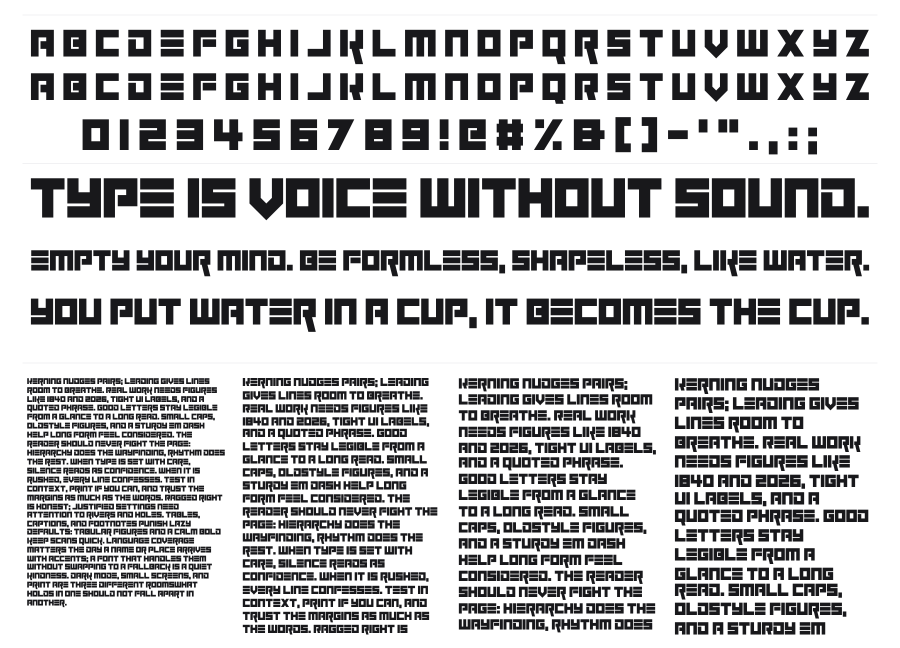 Elektronik specimen sheet