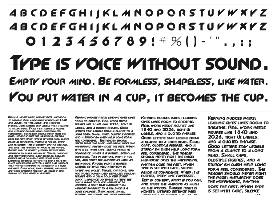 Slant specimen sheet