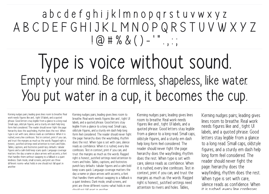 How Lovely specimen sheet