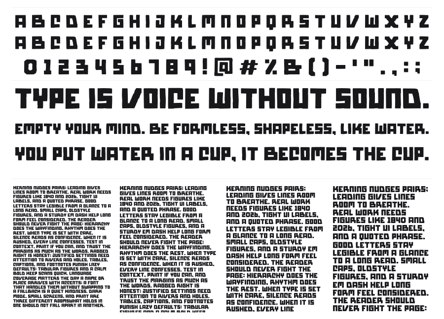 Byorg specimen sheet