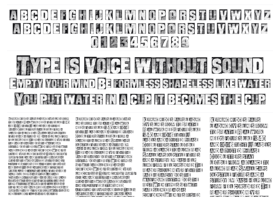 Escape Great specimen sheet