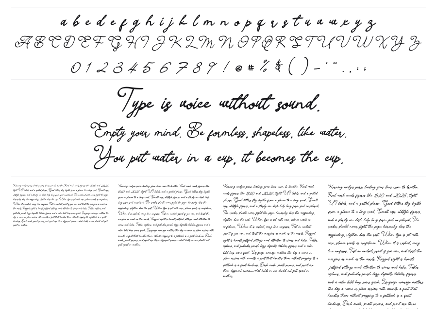 Paul Heath specimen sheet