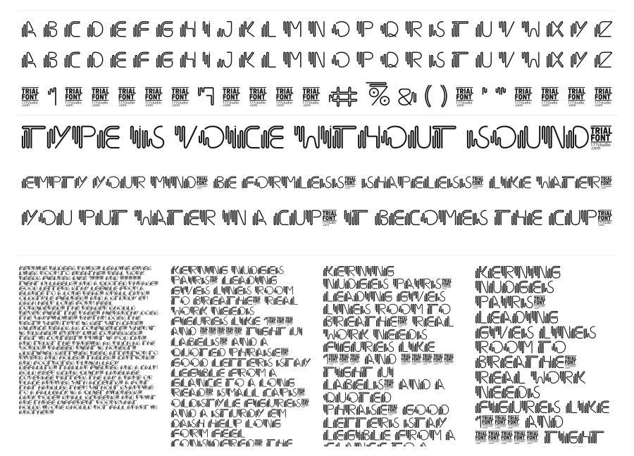 Neon Lamp specimen sheet