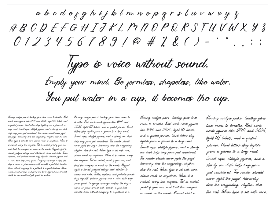 Hello Viktoria specimen sheet