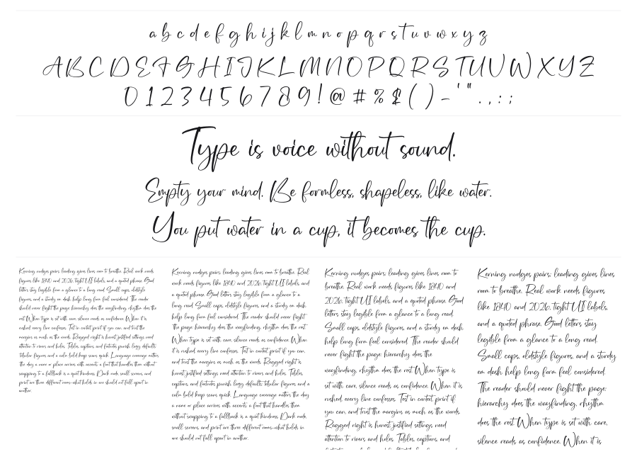 Jack Masson specimen sheet