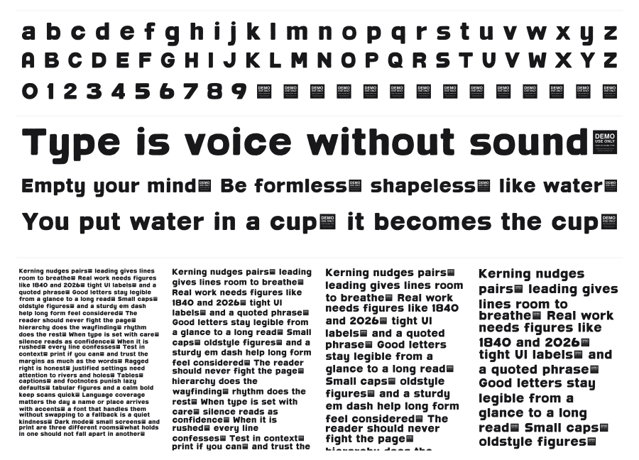 Post Box specimen sheet