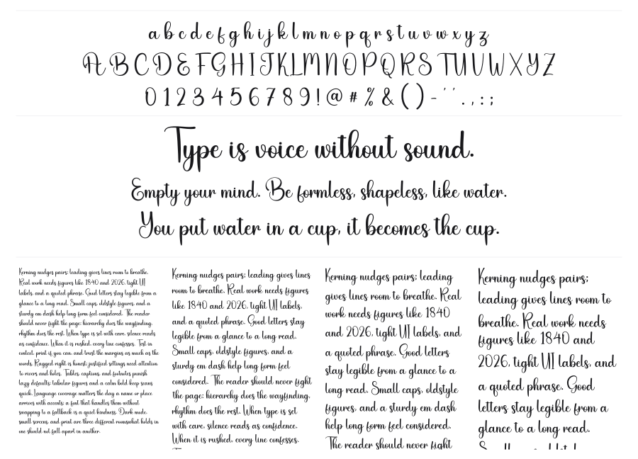 Ditty specimen sheet