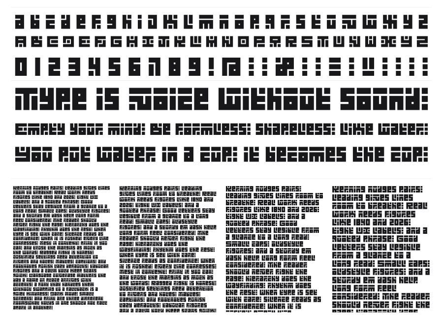 Kuficology specimen sheet