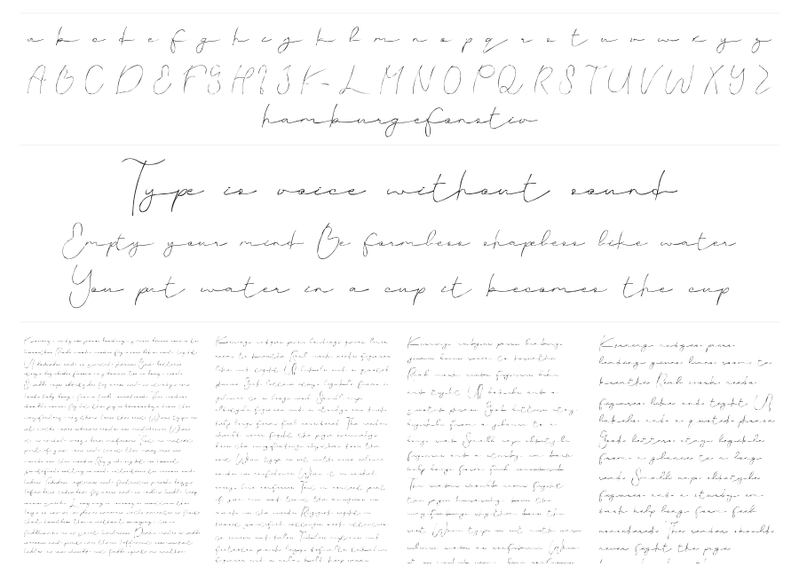 Only Friend specimen sheet