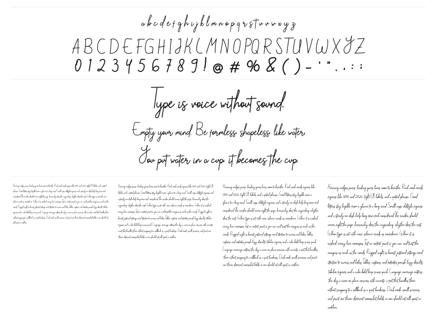 Ningtawang specimen sheet