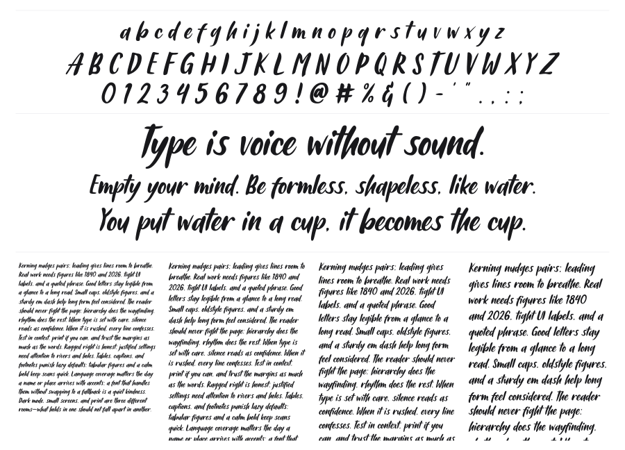Ahmad Sutomi specimen sheet
