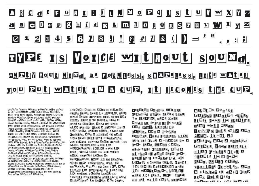 Punk Militia Spain specimen sheet