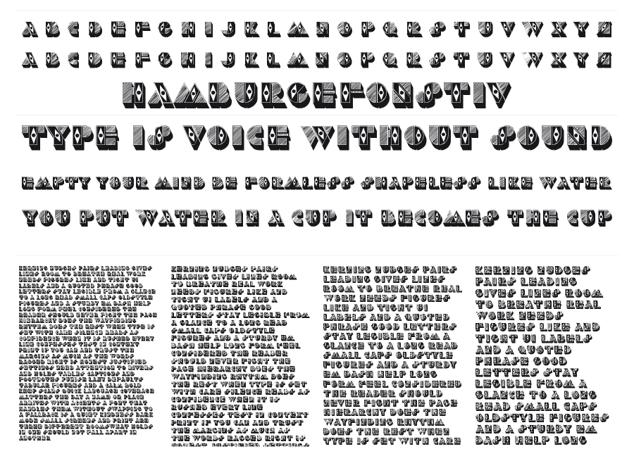 Psychic Fortunes specimen sheet