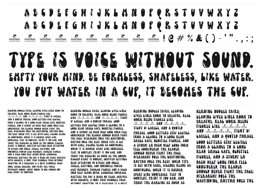 Funky Yard specimen sheet