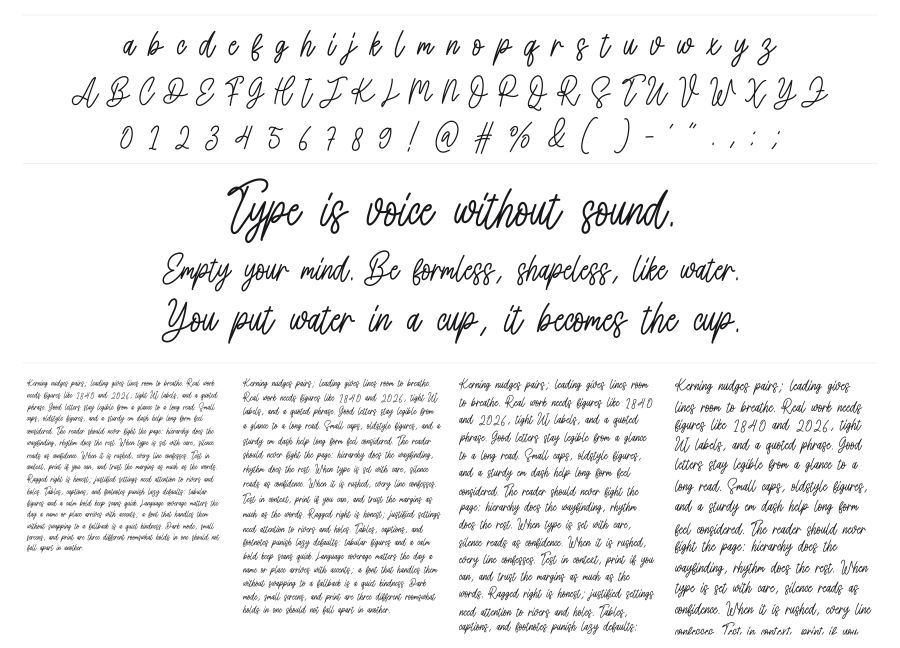Alone specimen sheet