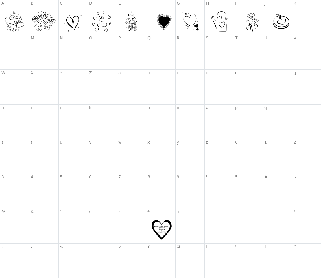 Character set for KR Valentines 2006