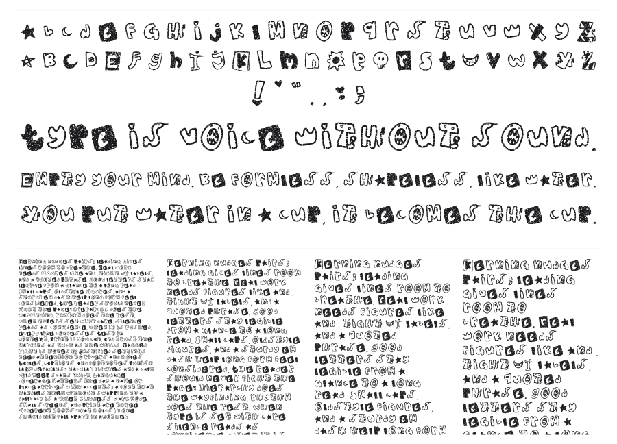 Akowakowkaowka specimen sheet
