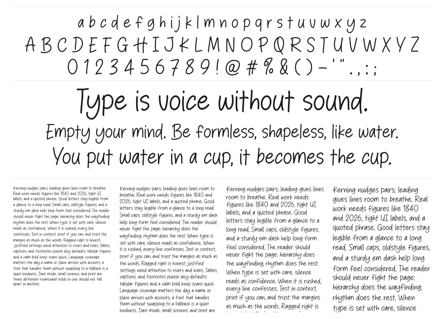 Have Idea specimen sheet