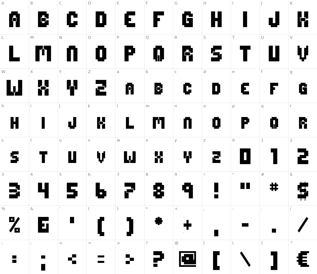 Character set for Magehunter