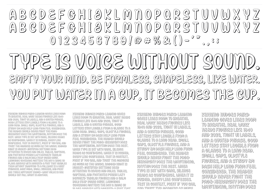 Jarime Stuch specimen sheet