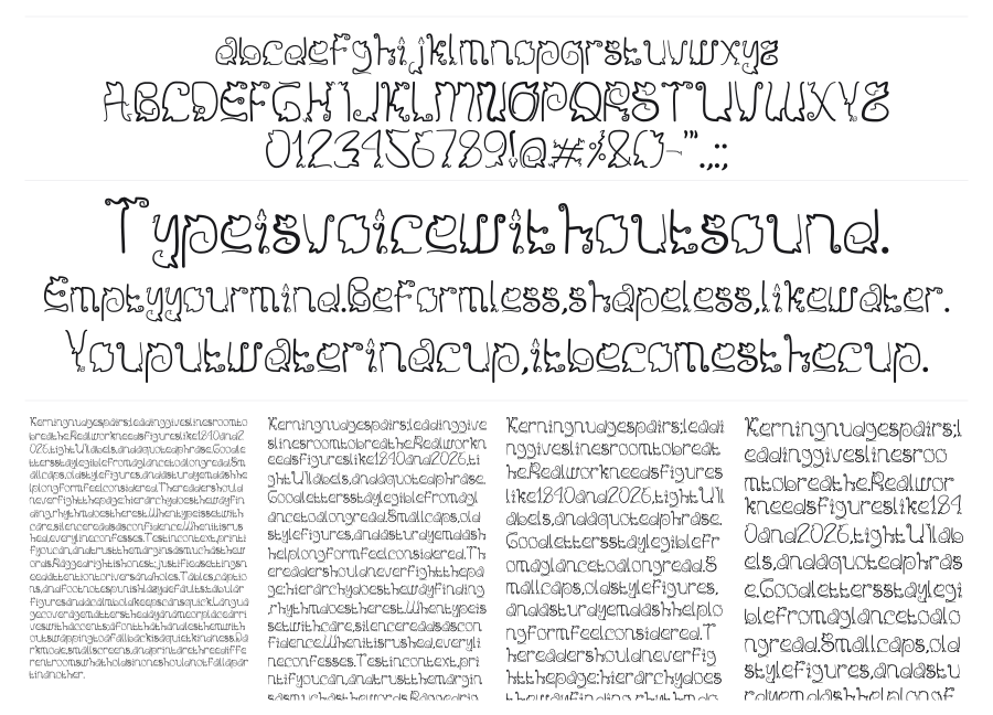 Sendy specimen sheet