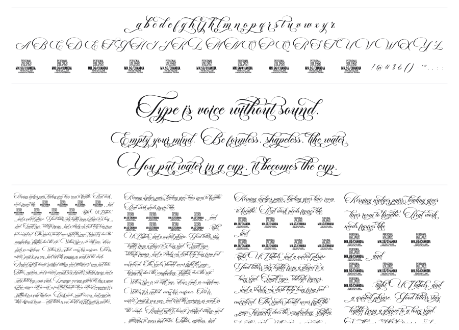 Chandia specimen sheet