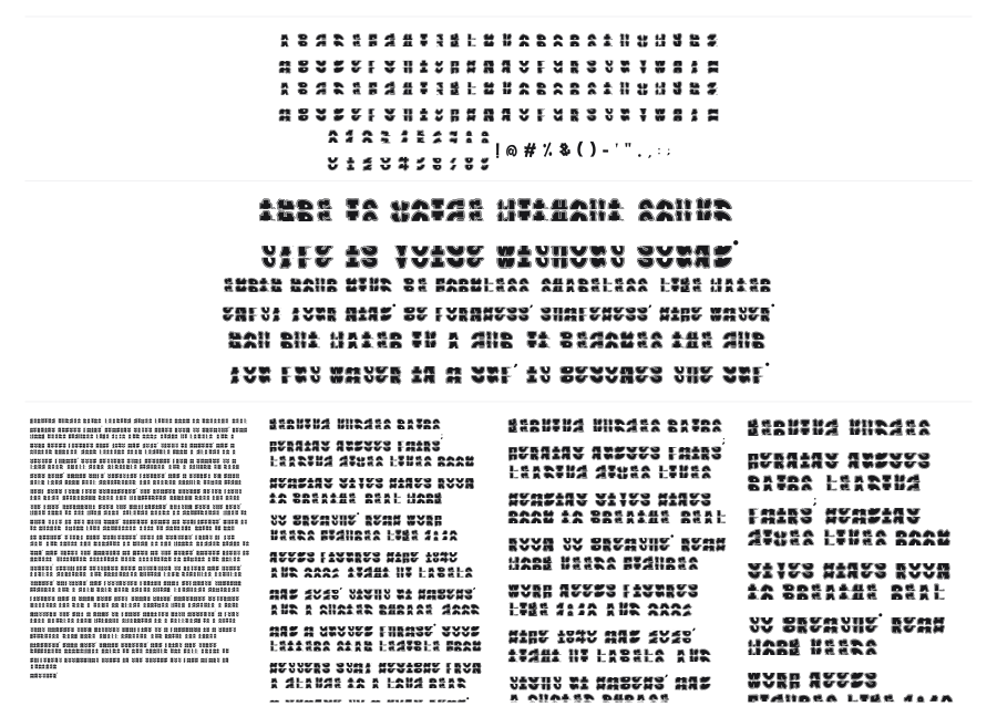 Plump Stacked specimen sheet