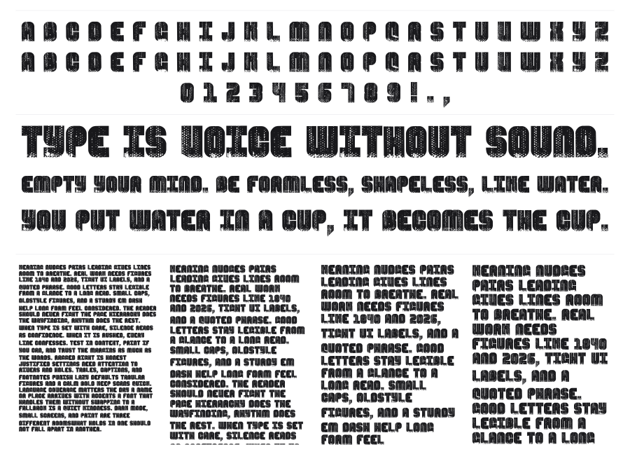 In Metro Caves specimen sheet