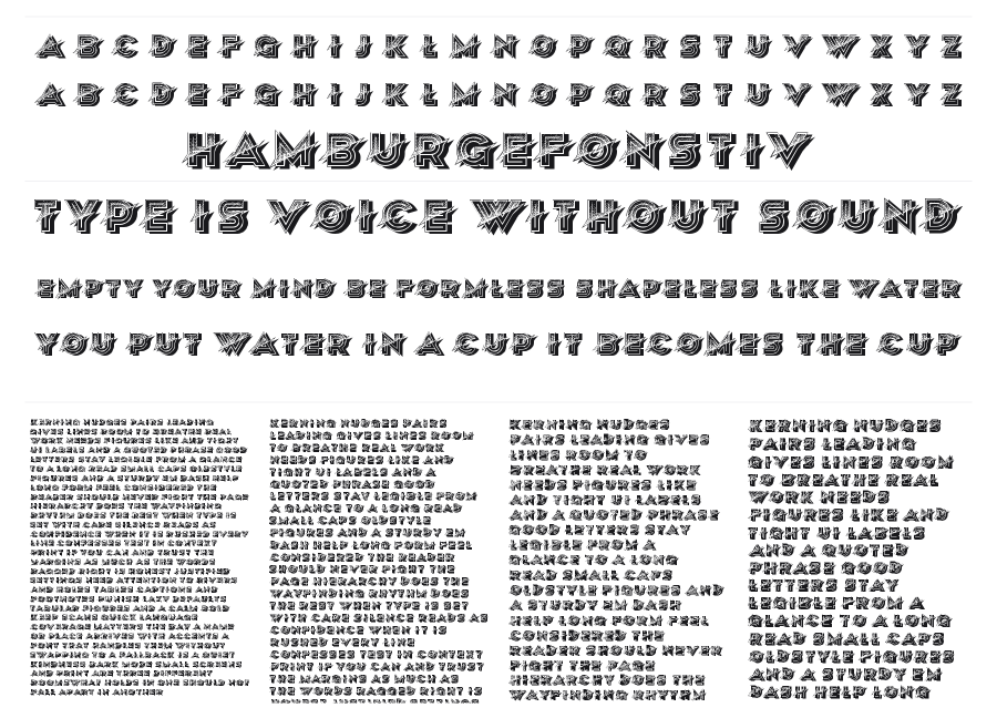 Unordentlich specimen sheet