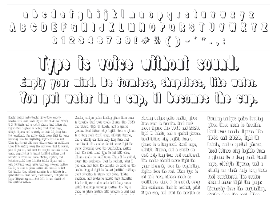 White Free specimen sheet