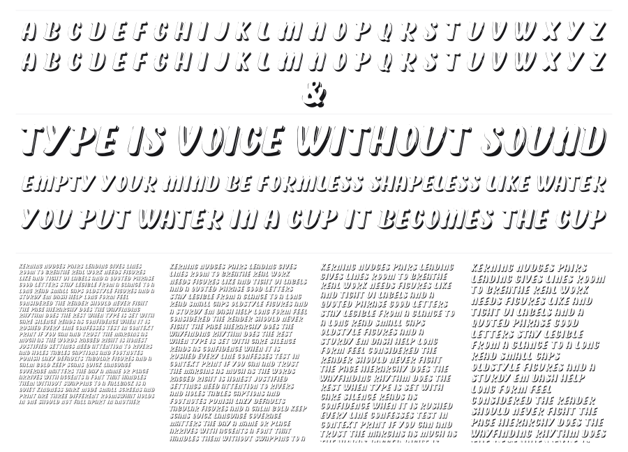 Kake & Kake specimen sheet
