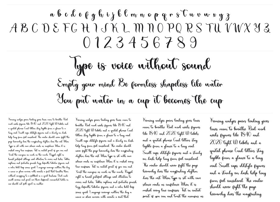 Summer Peach specimen sheet