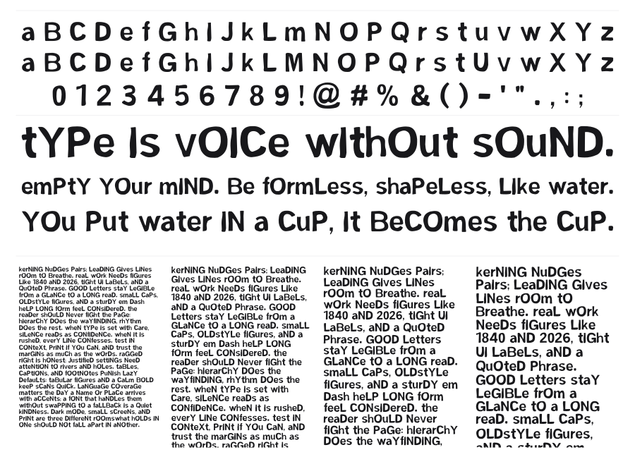 FSM Sans specimen sheet