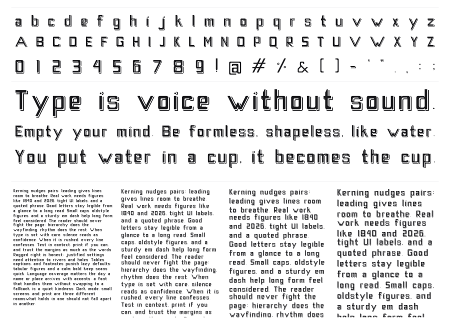 Graphics Sans specimen sheet