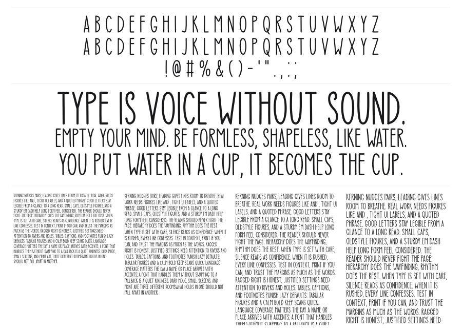 Sweet Summer specimen sheet