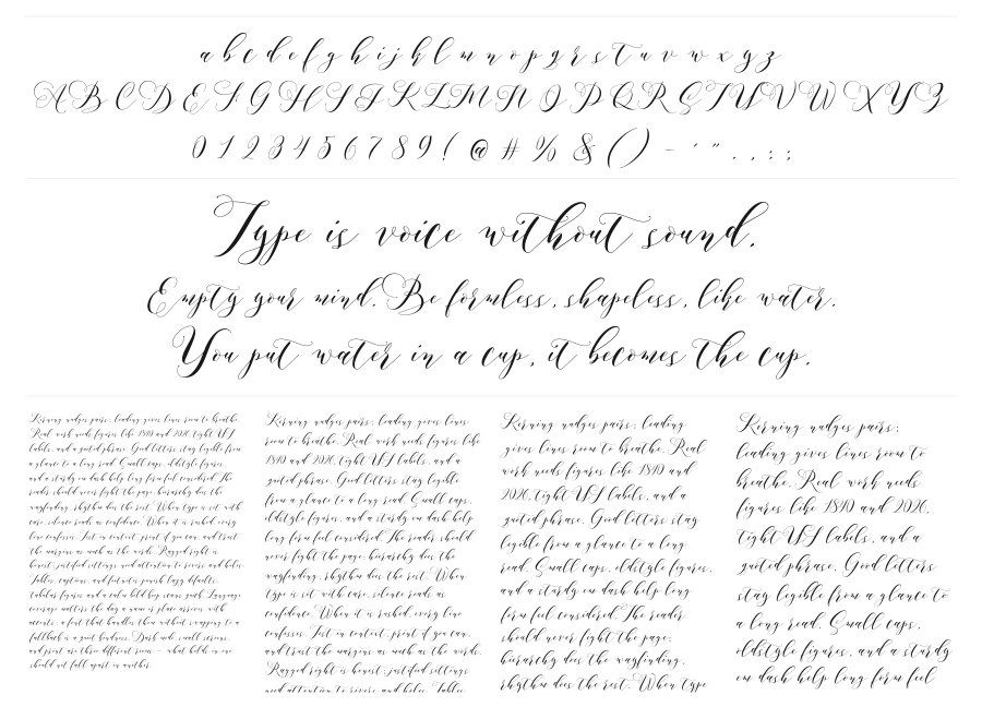 Aidan specimen sheet