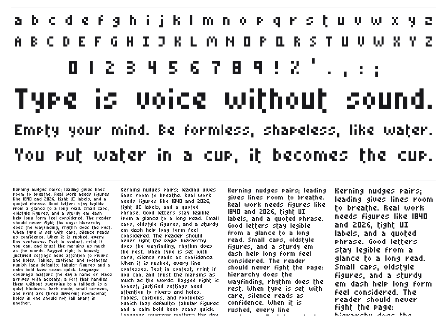 Little Conquest specimen sheet