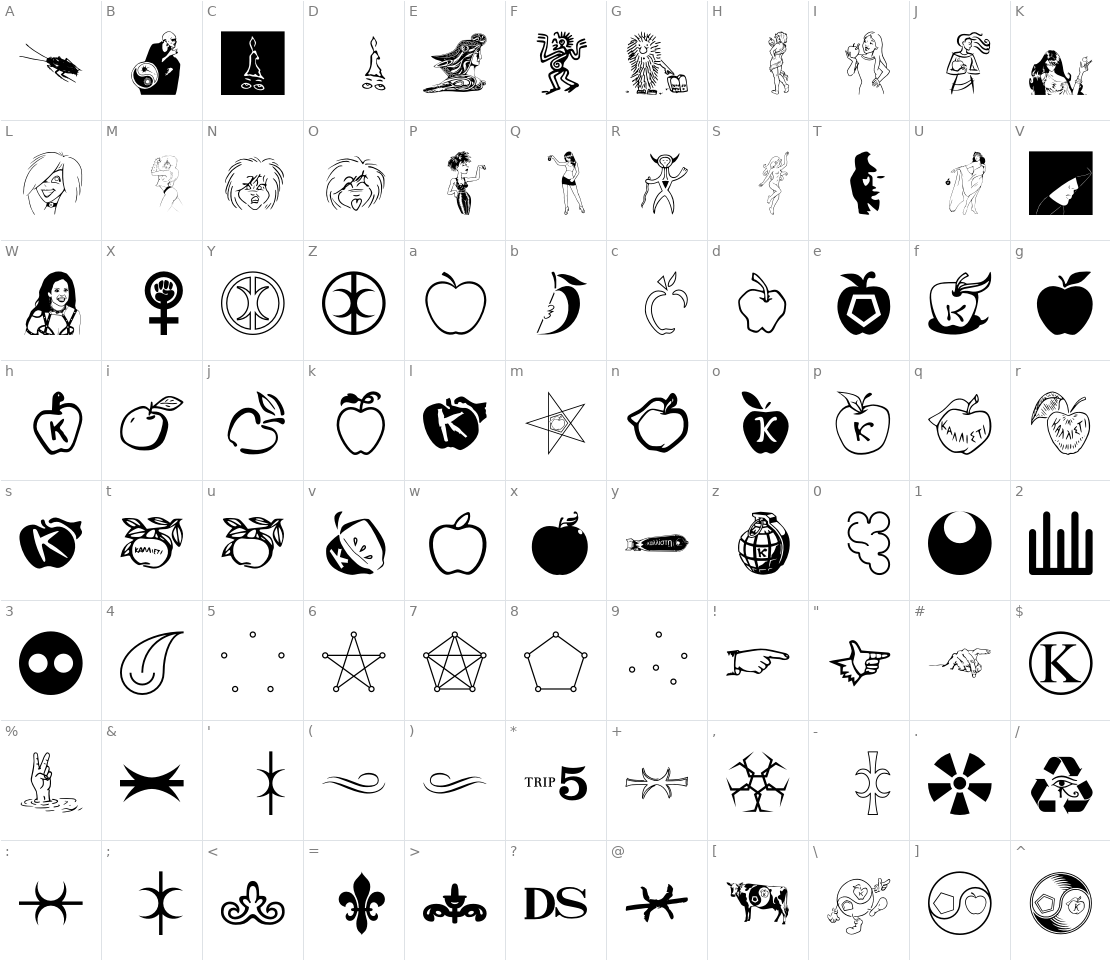 Character set for Fnord Hodge + Podge