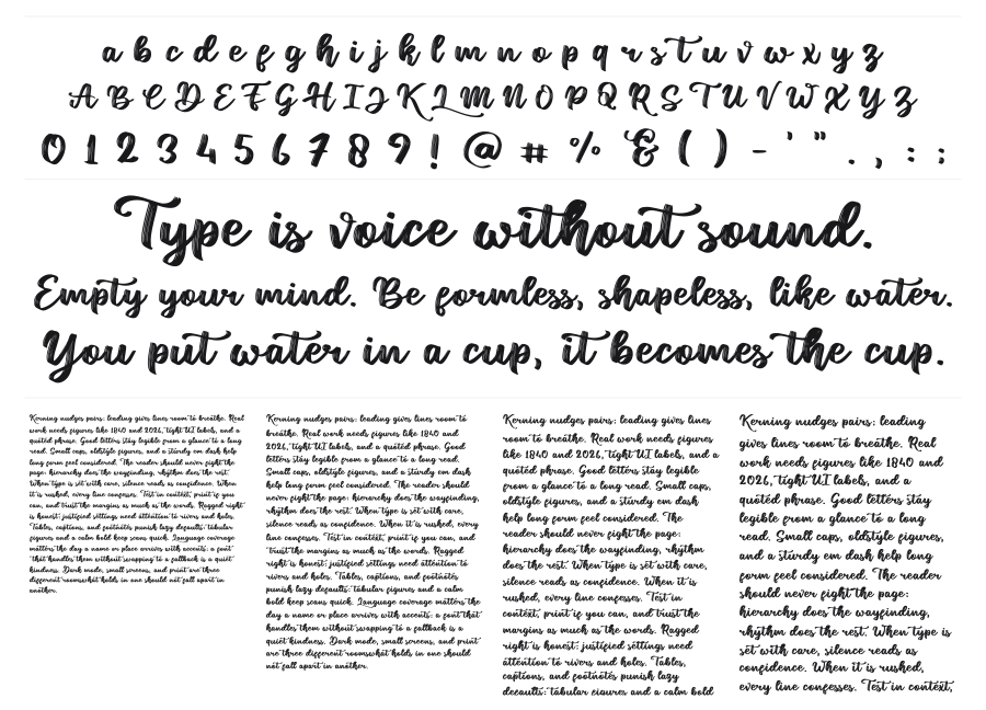 Hotel Lorint specimen sheet
