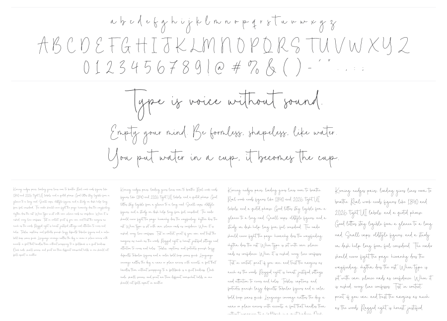 Brittaney Memories specimen sheet