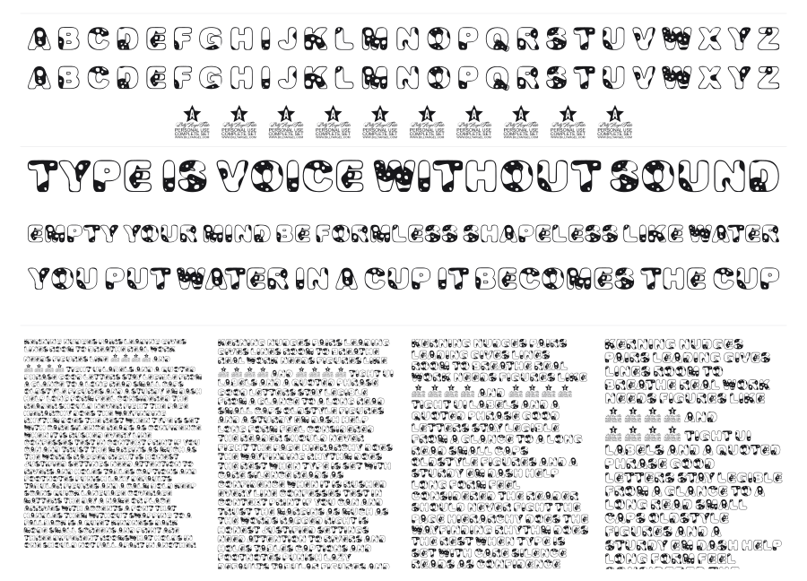 Milkyway specimen sheet