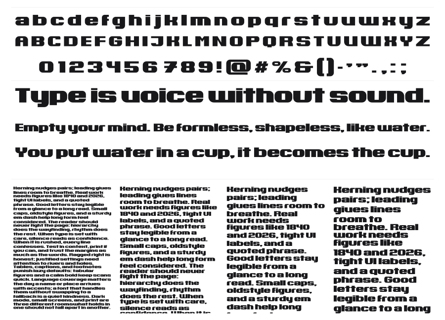 Rethinked specimen sheet