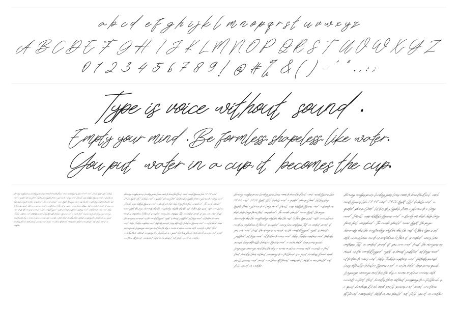 Diays Regon specimen sheet