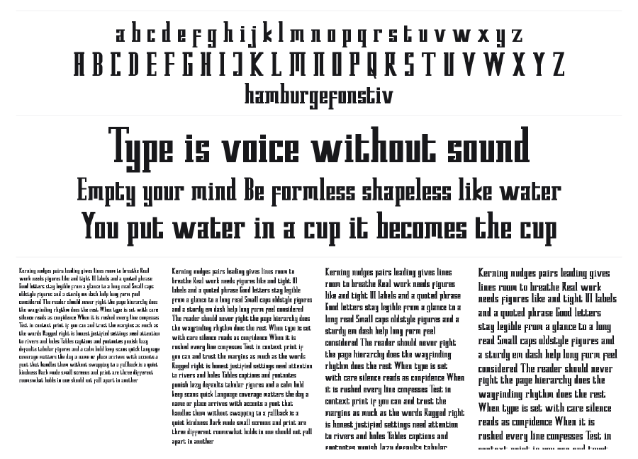 Kempton Serif specimen sheet