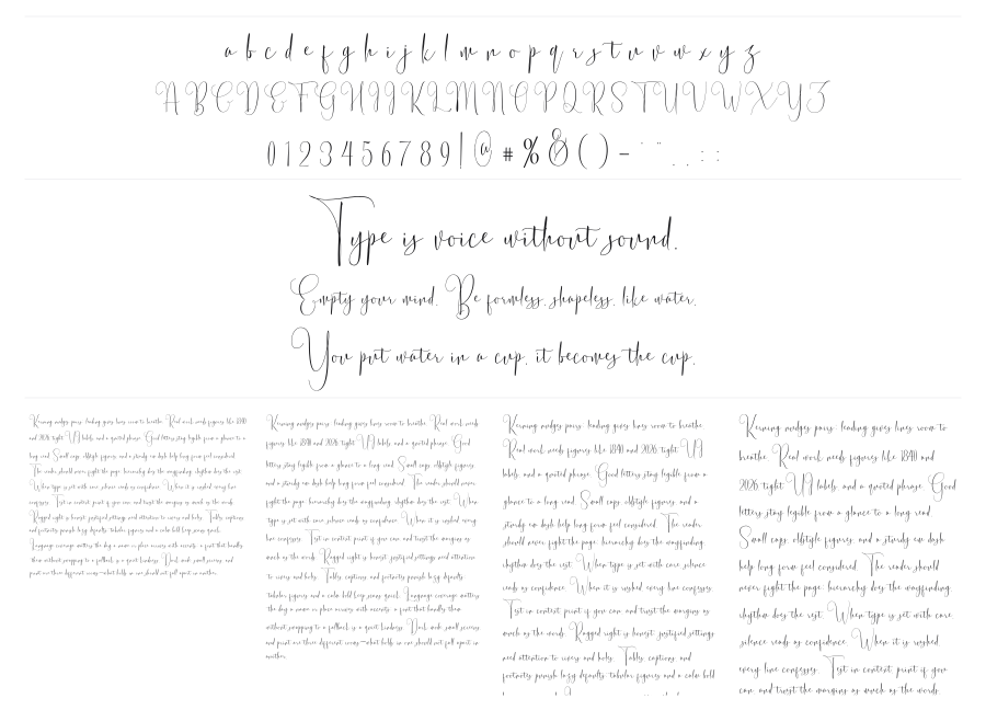 Erlang specimen sheet